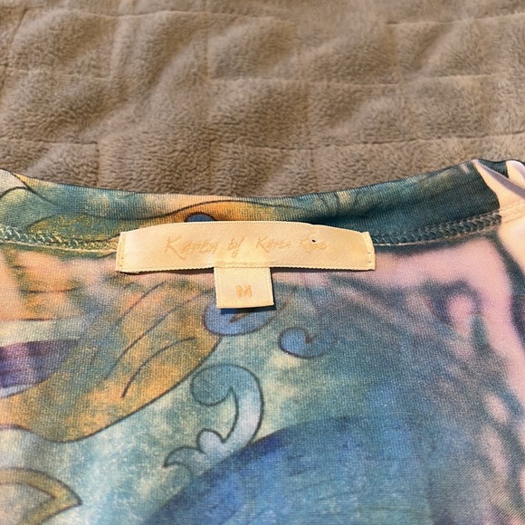 Karen by Karen Kane Short-Sleeve Shirt, Boho, Floral, Colorful,  Sleeves, Size M - Picture 6 of 9